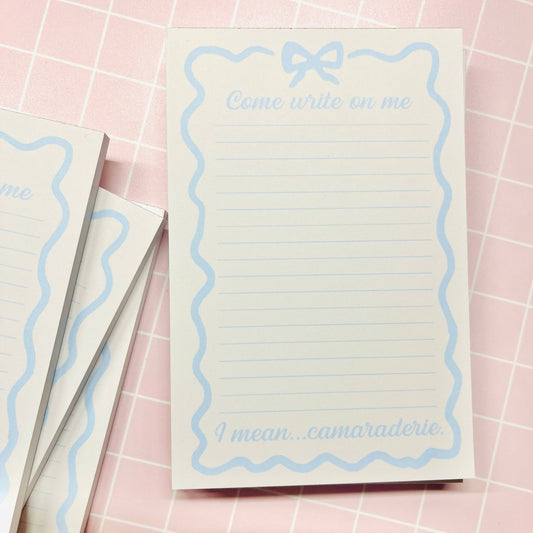 4x6 Notepad, Sabrina, Come Write On Me