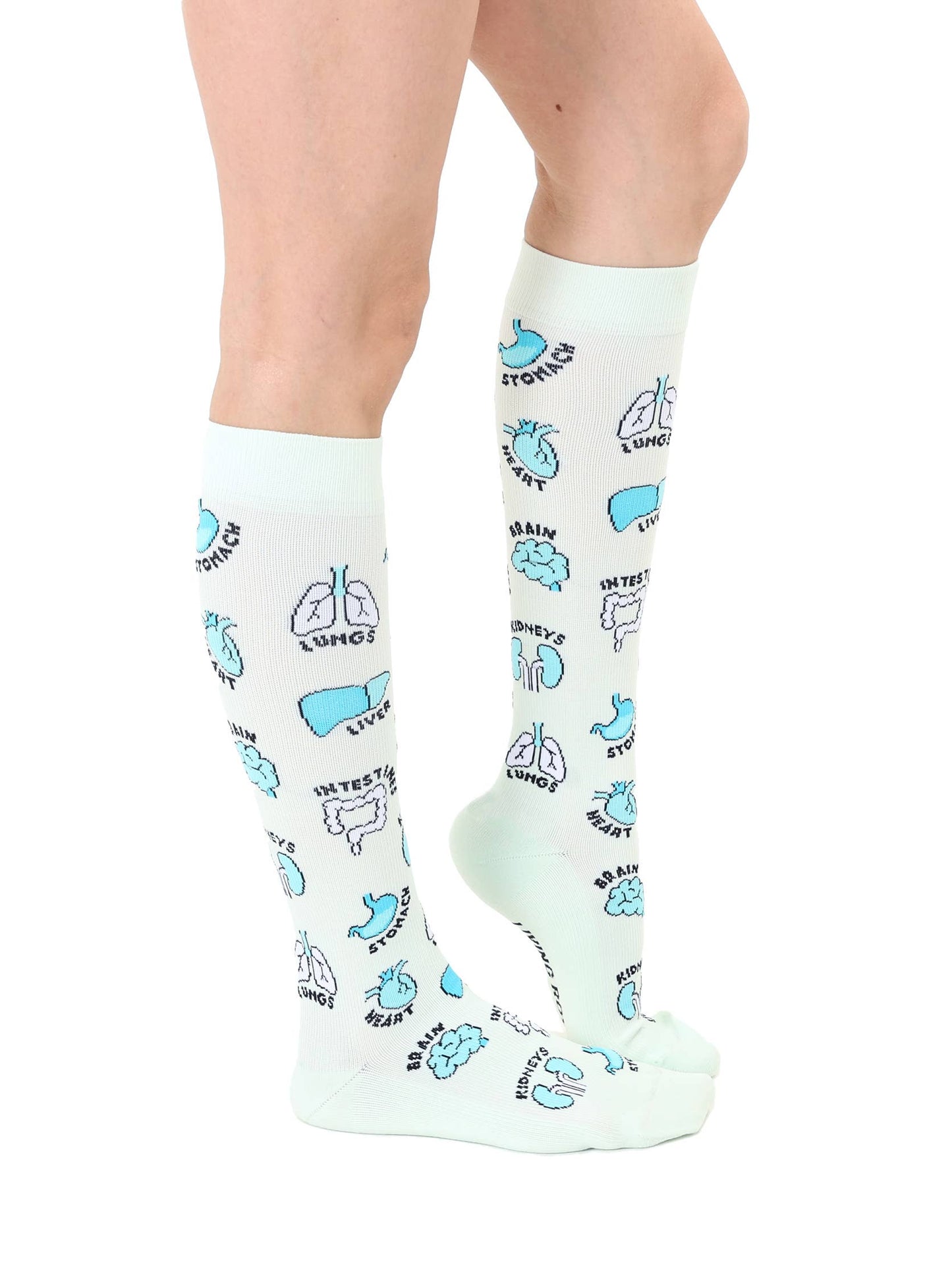 Compression Socks (15-20mmHg) - Body Organs - Pale Blue
